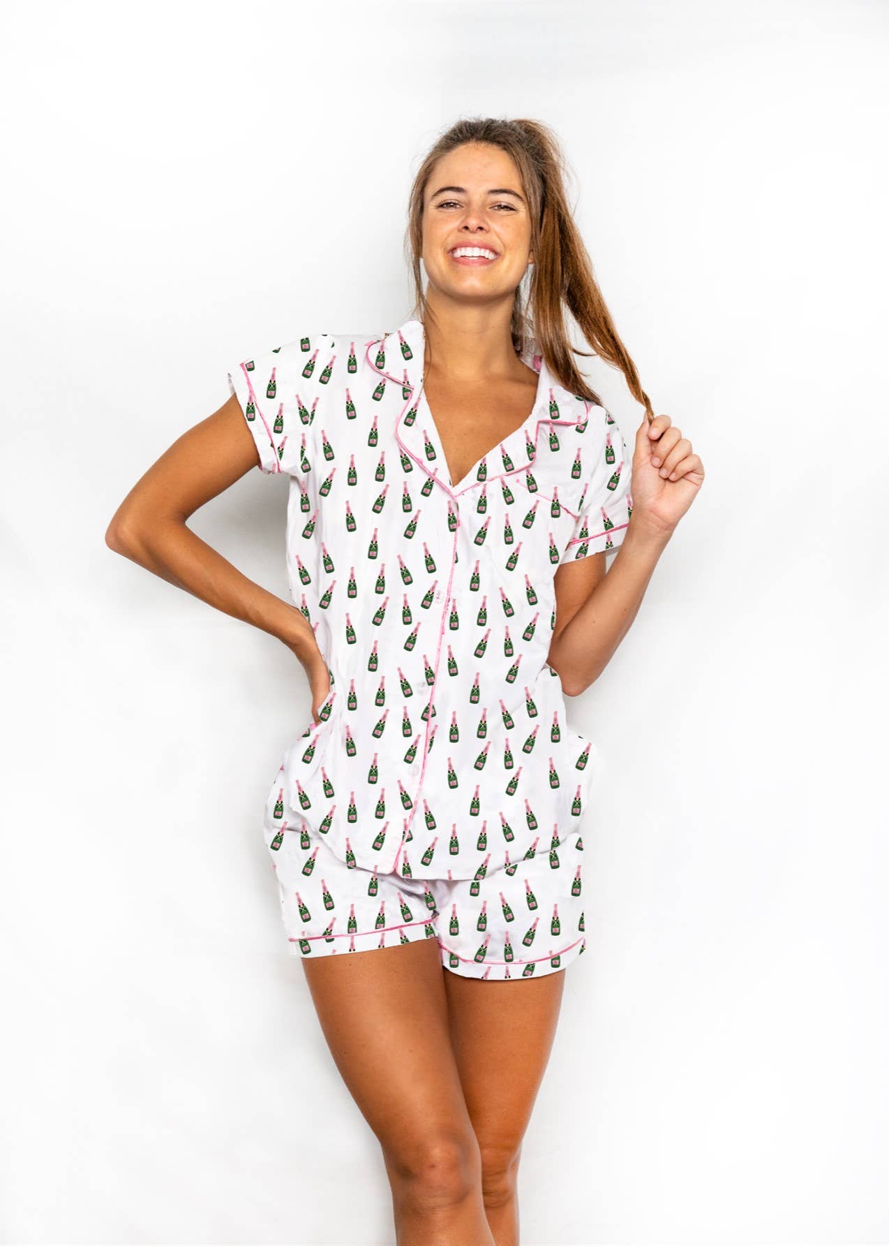 Pajama Short Set - Champagne