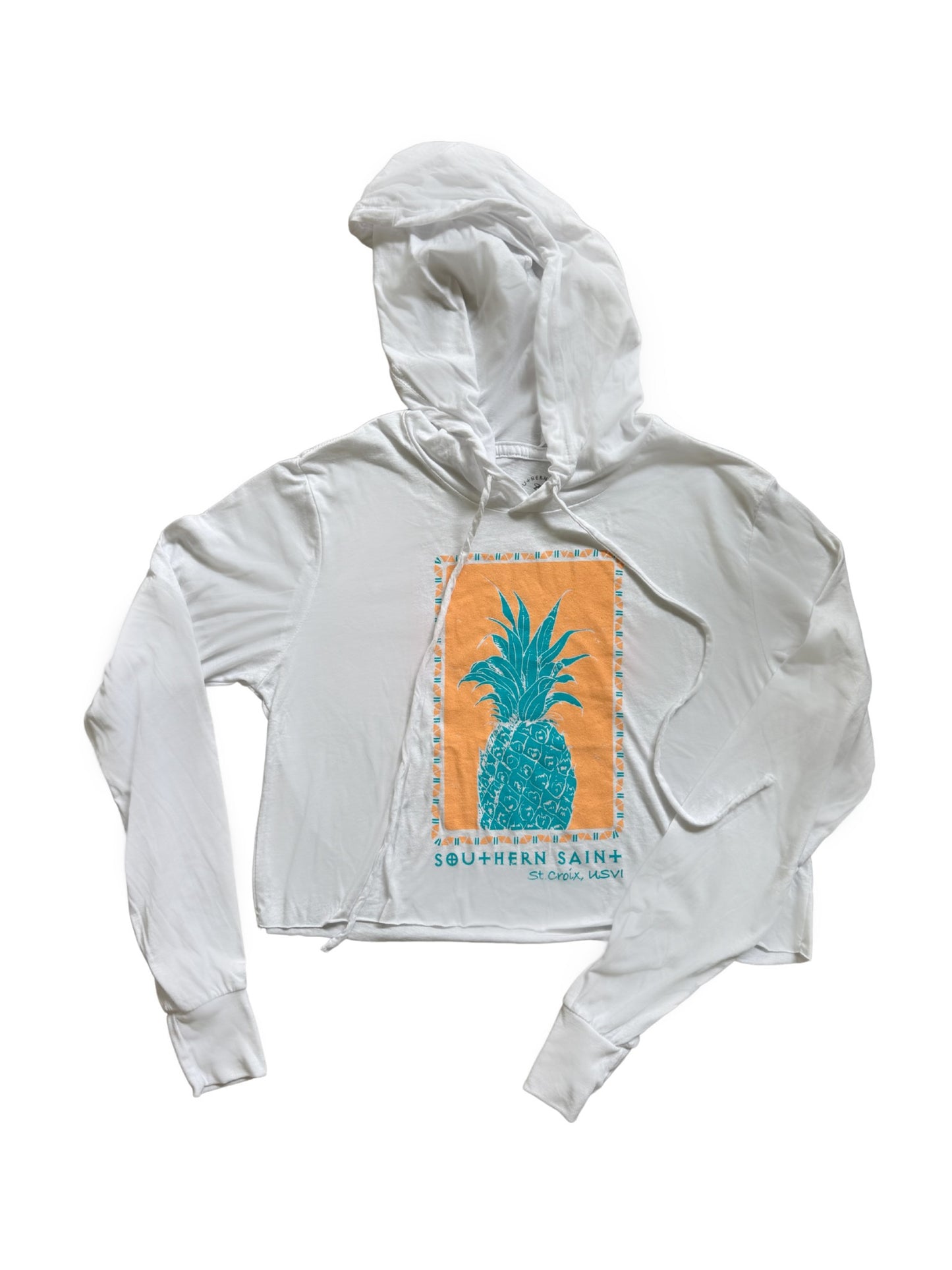 Cropped Long Sleeve Pineapple Logo Tee