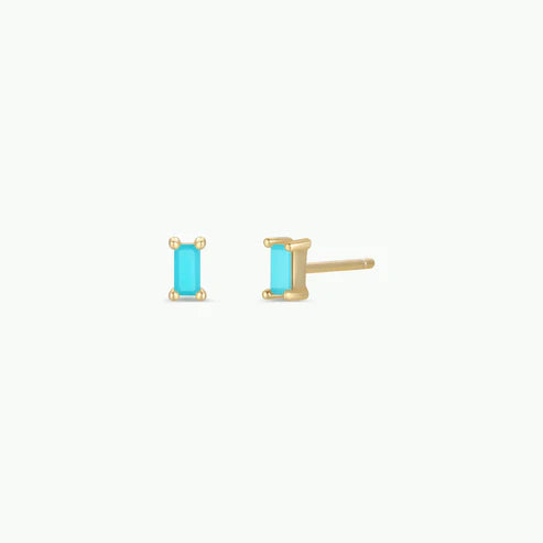 Turquoise Baguette Studs