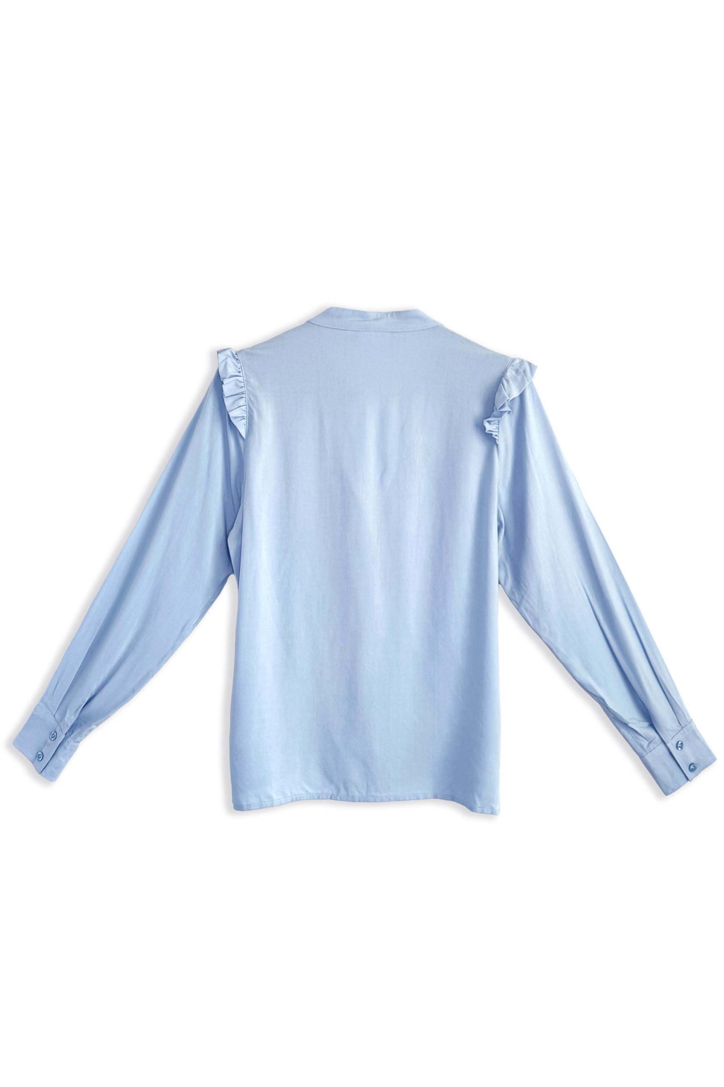 Women's Ruffle Button-up Top | Chambray