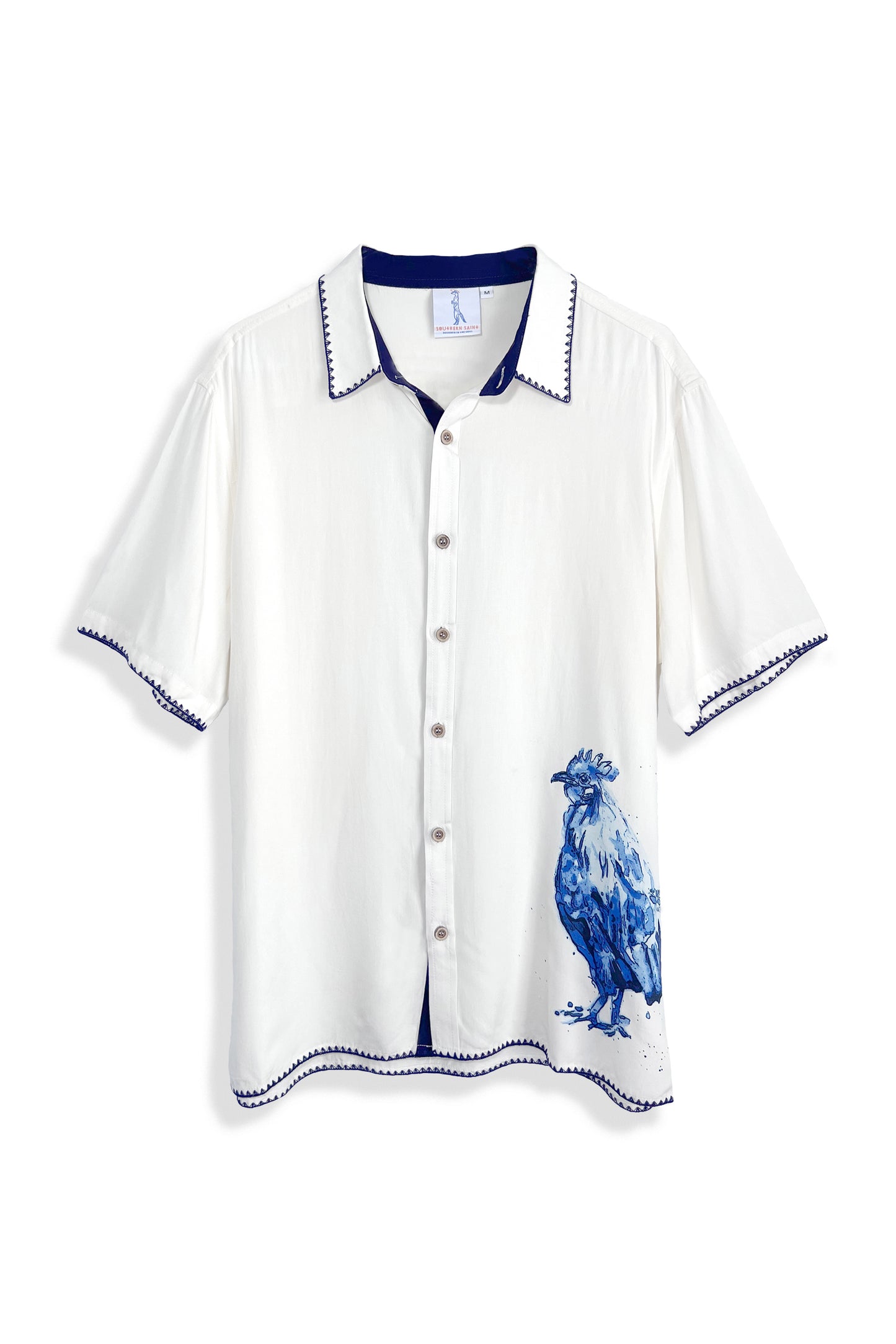 Camisa con botones SS para hombre | Colocación del gallo