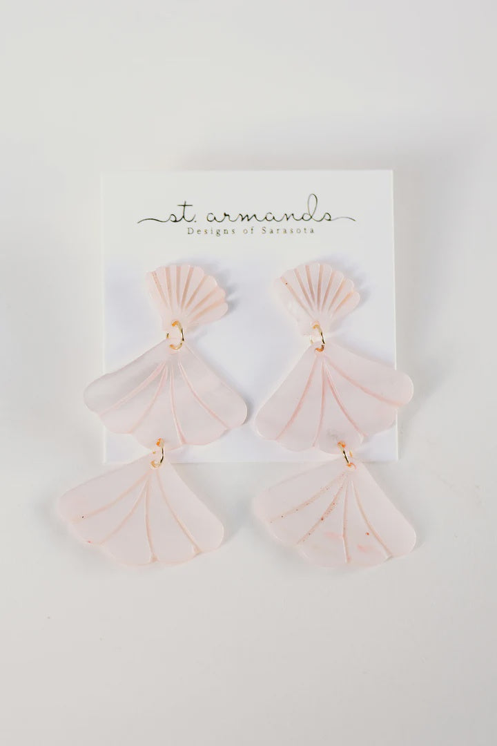 Pink Mermaid Shell Drop Earrings