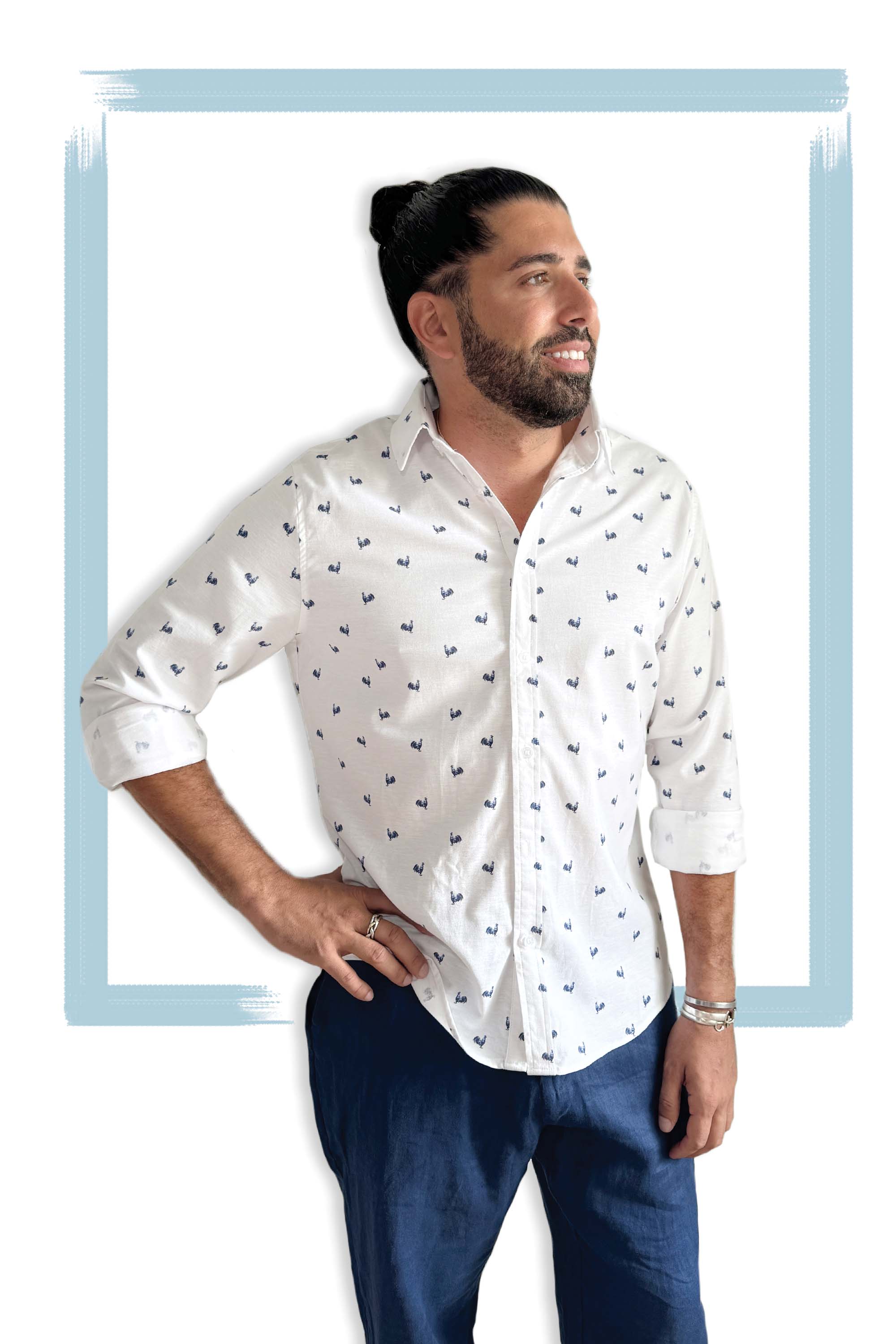 rooster dress shirt Men's Dress Shirt