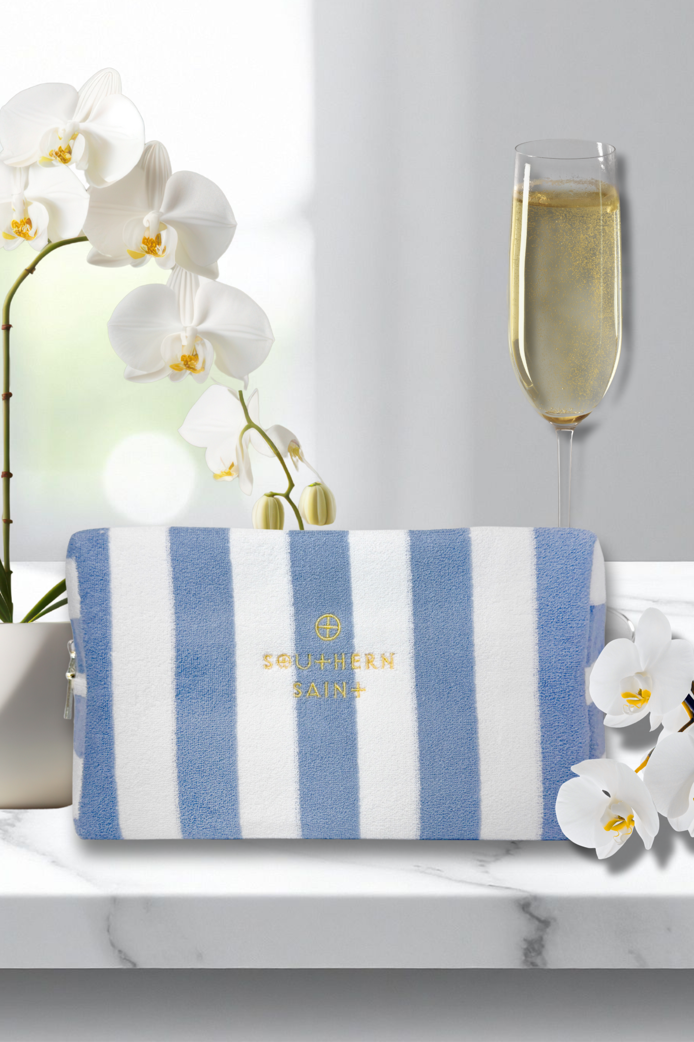 Toiletries Bag | Chambray Stripe