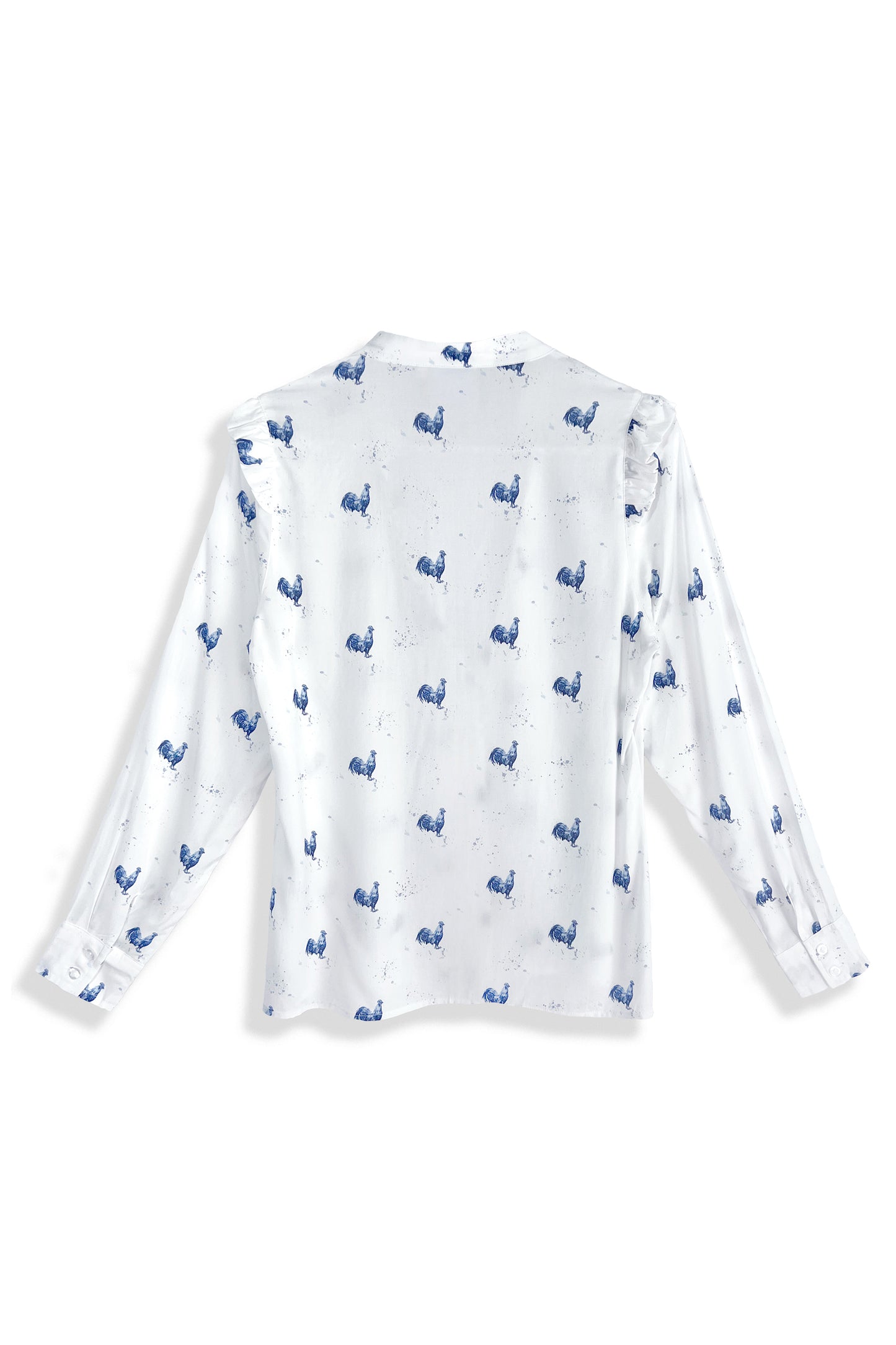 Top con botones y volantes de gallo para mujer
