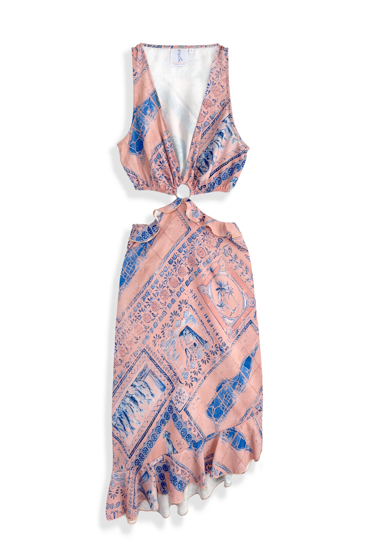 Vestido con abertura y volantes para mujer | Santa Cruz
