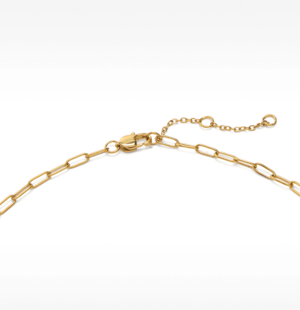Pearl Necklaces Perfection 18K PVD Gold: Paperclip