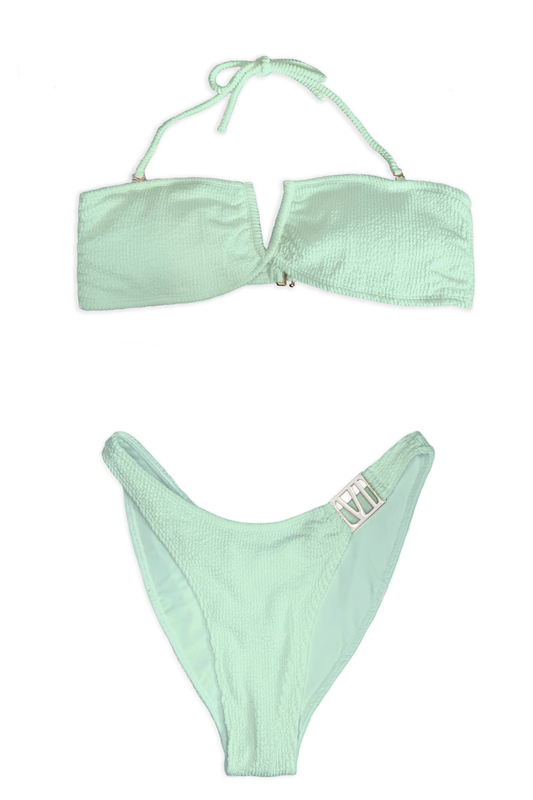 V-Wire Bandeau Bikini Top | Mint