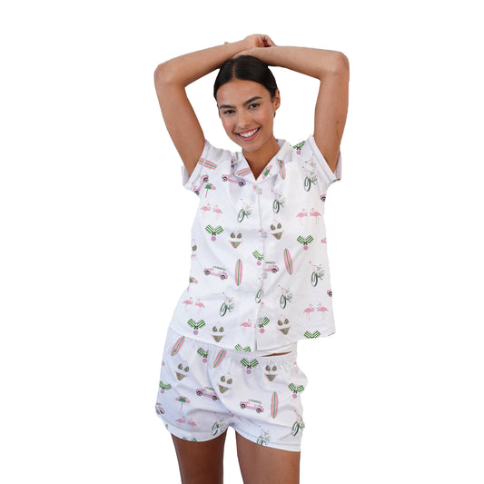 Pajama Short Set - Surf's Up: M