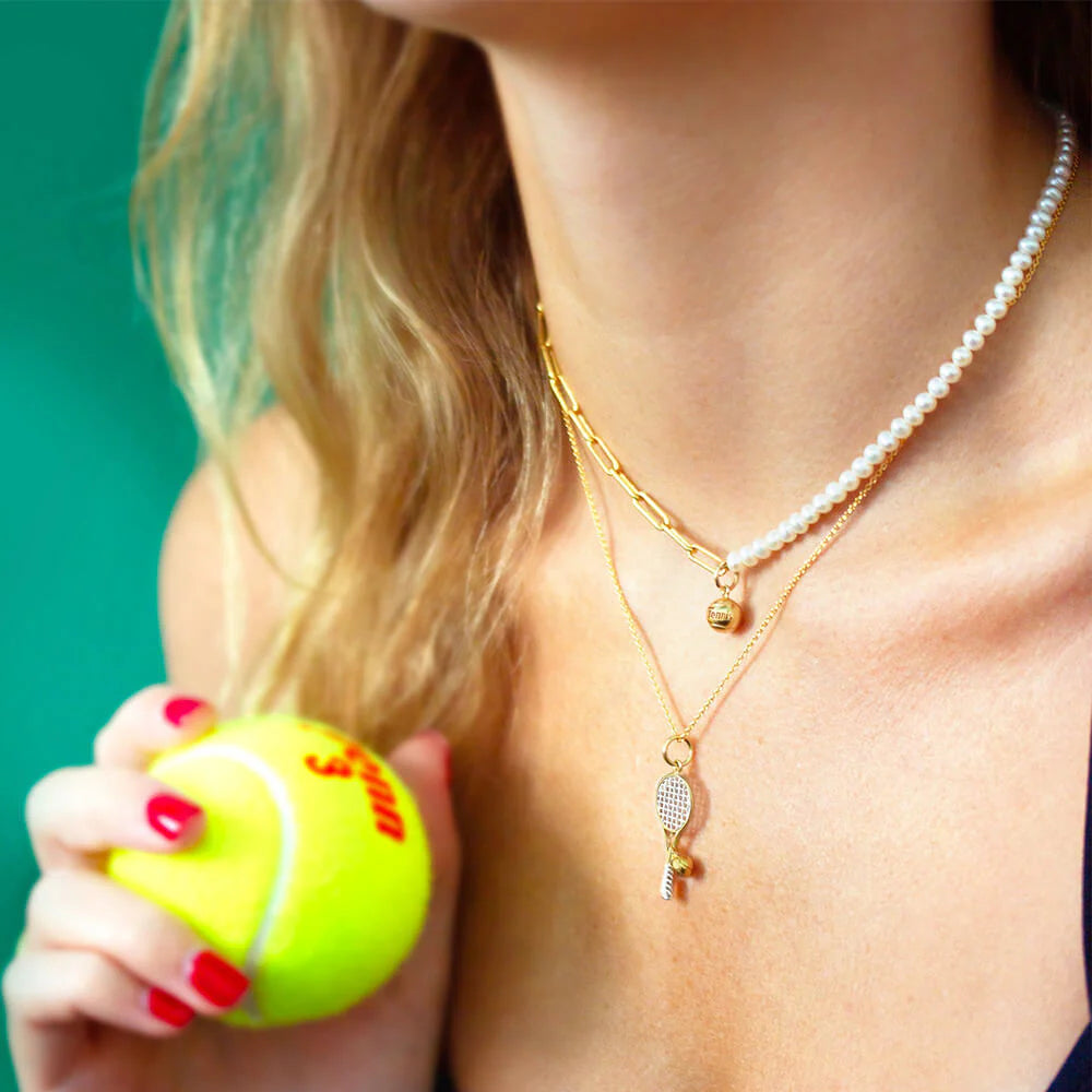 Tennis Racquet Charm | Gold Vermeil