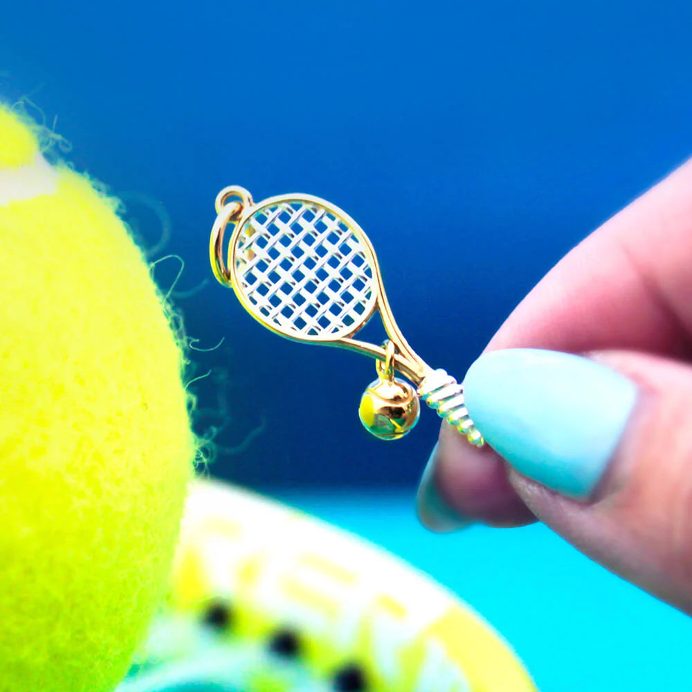 Tennis Racquet Charm | Gold Vermeil