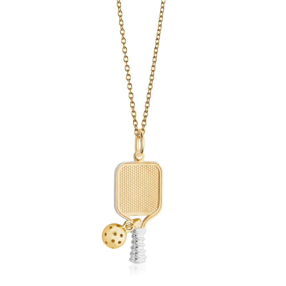 Pickleball Racket Charm | Gold Vermeil