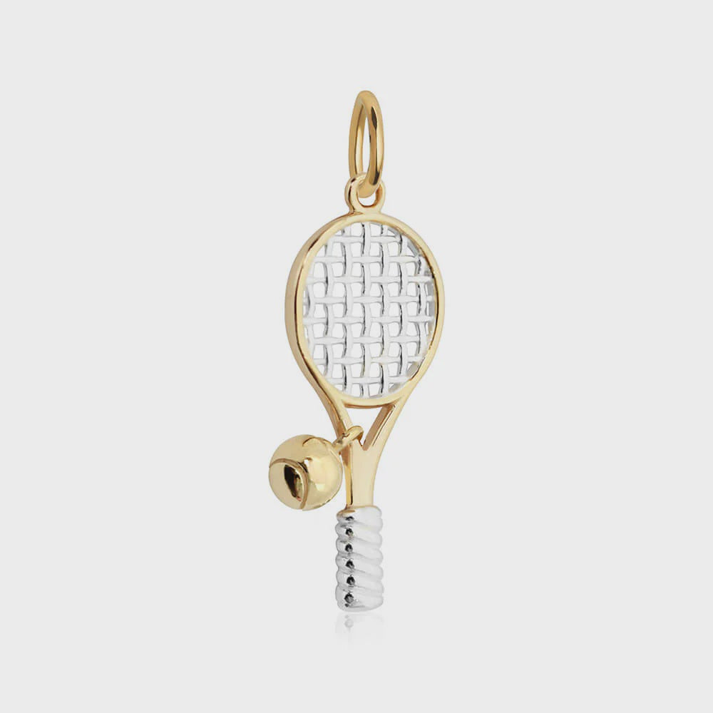 Tennis Racquet Charm | Gold Vermeil