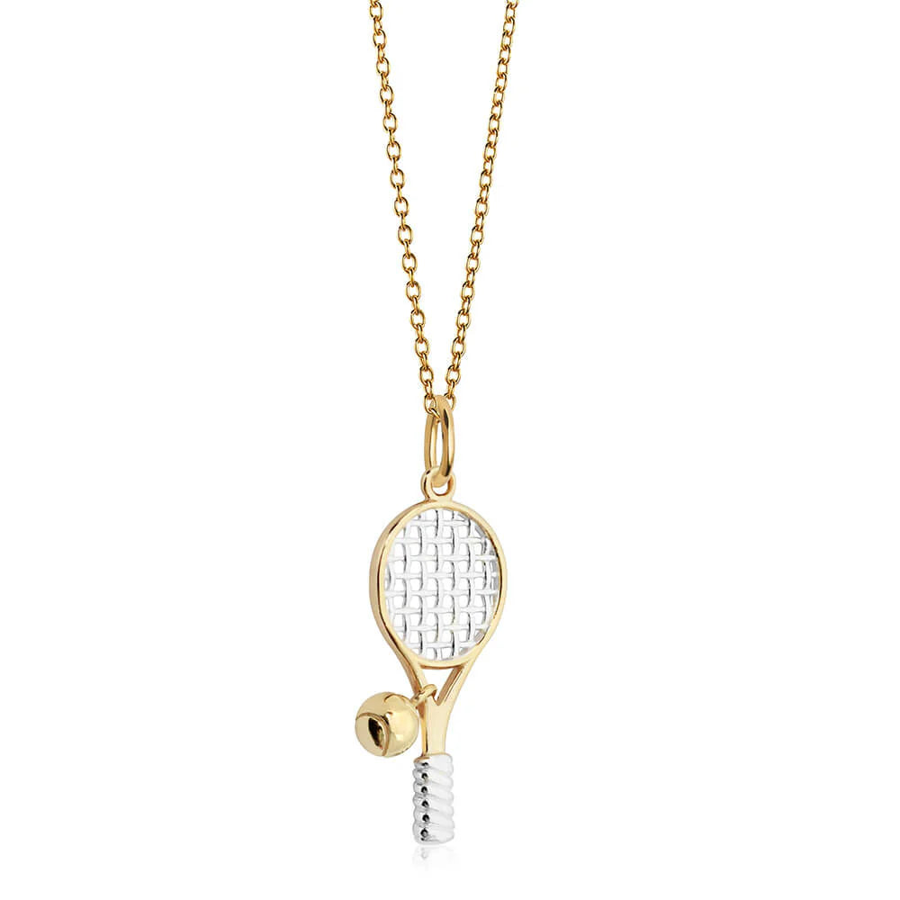 Tennis Racquet Charm | Gold Vermeil