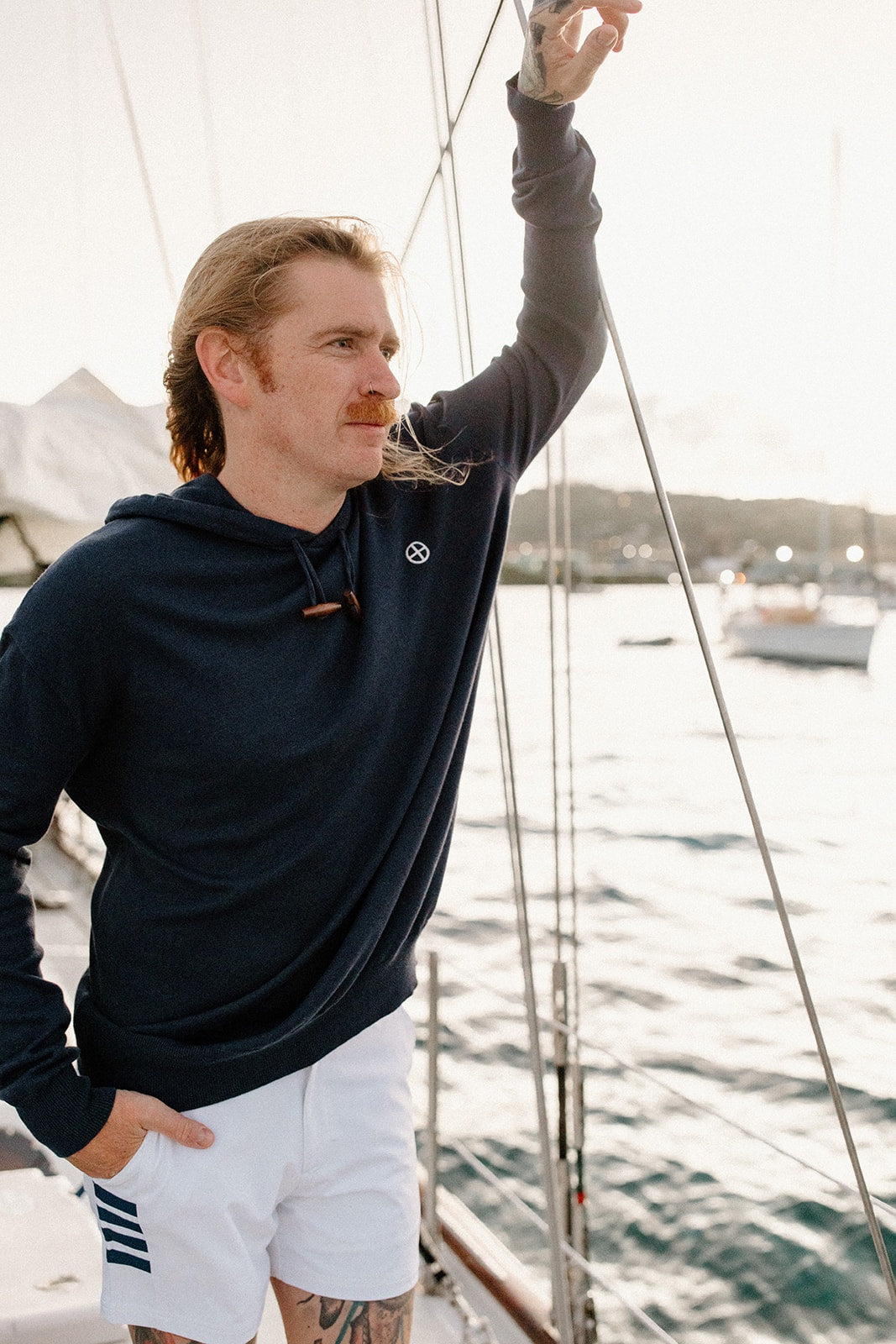 Men's Hooded Knit Sweater | Nauti Navy