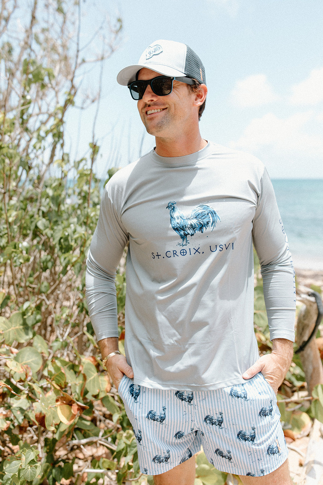 Volley Swim Trunk | Seersucker Rooster