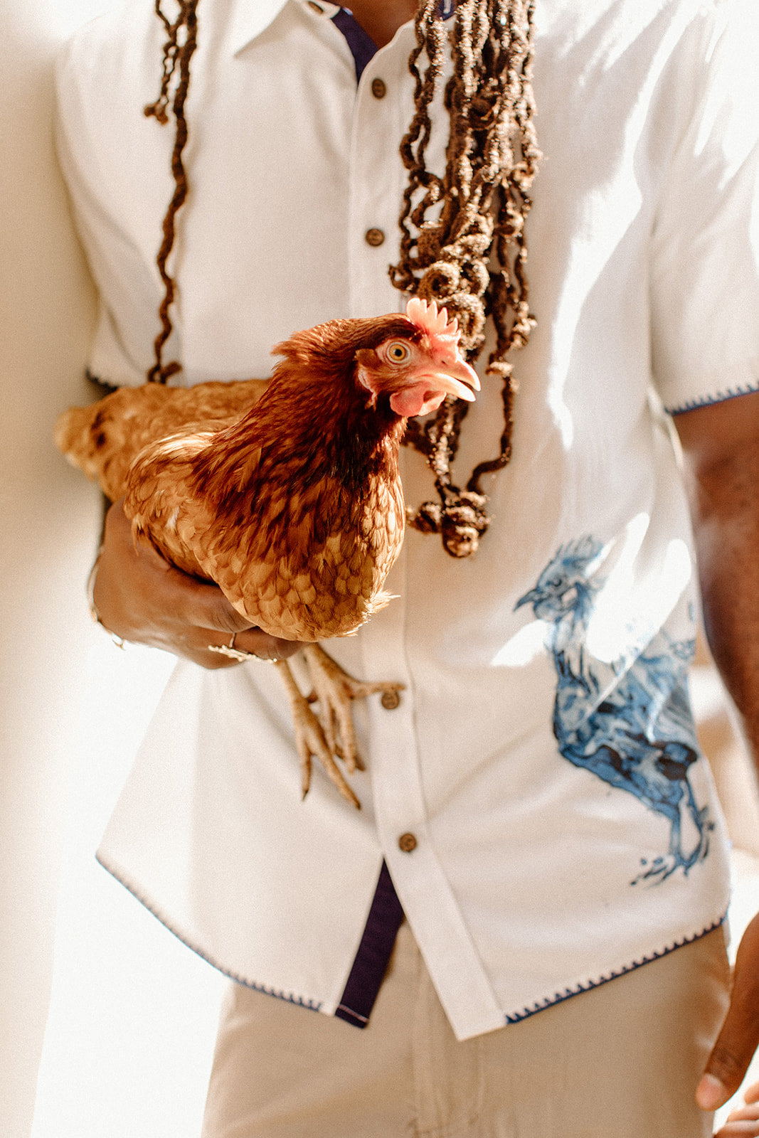 Men's SS Button-up Shirt | Rooster Placement