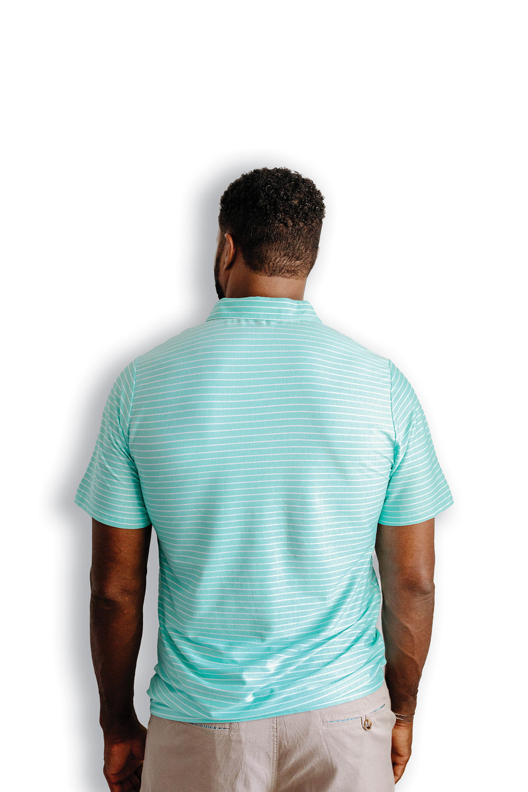 Men's Performance Polo | Mint Stripe