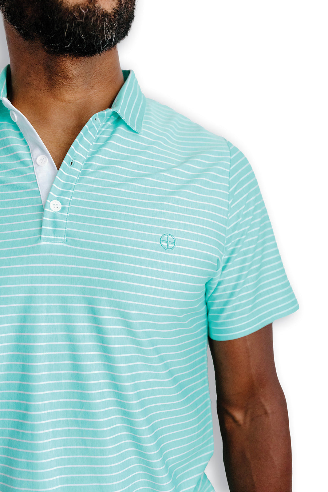 Men's Performance Polo | Mint Stripe