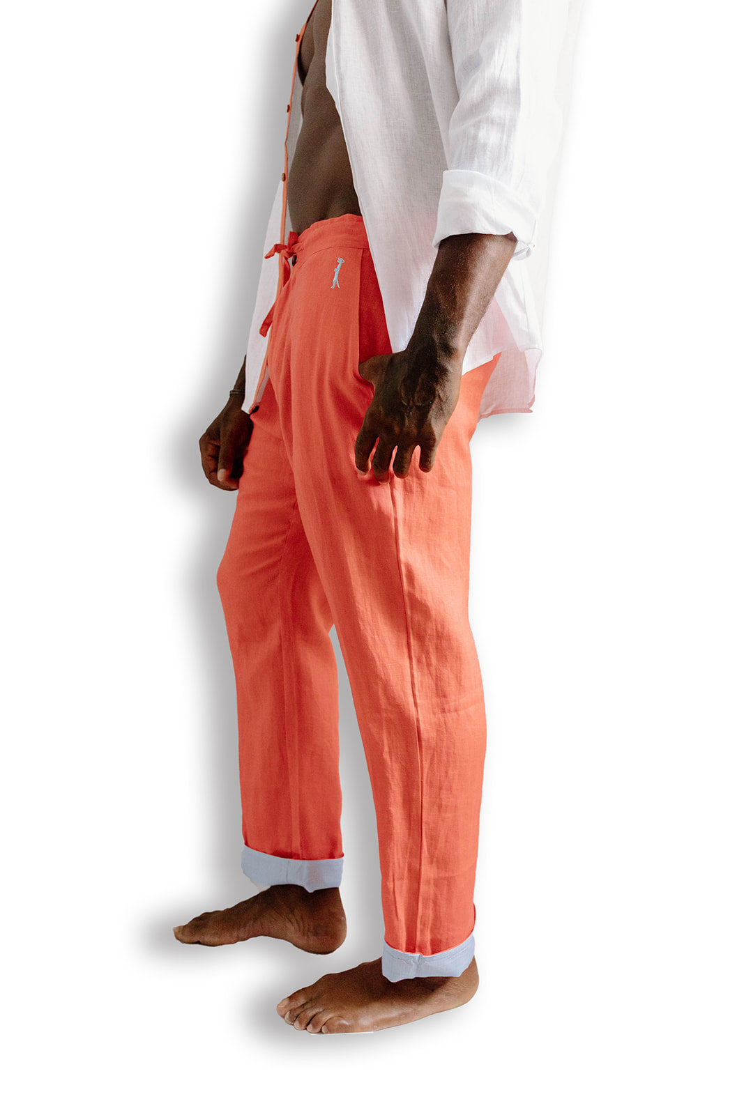 Pantalón con puños de lino | Coral Dk