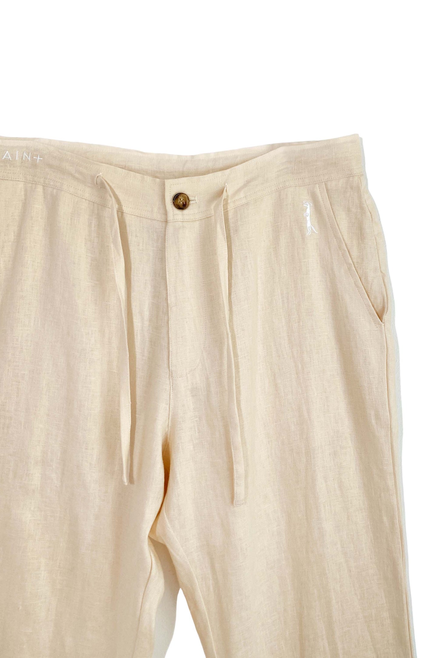 Slim Fit Linen Pant | Coco Cream