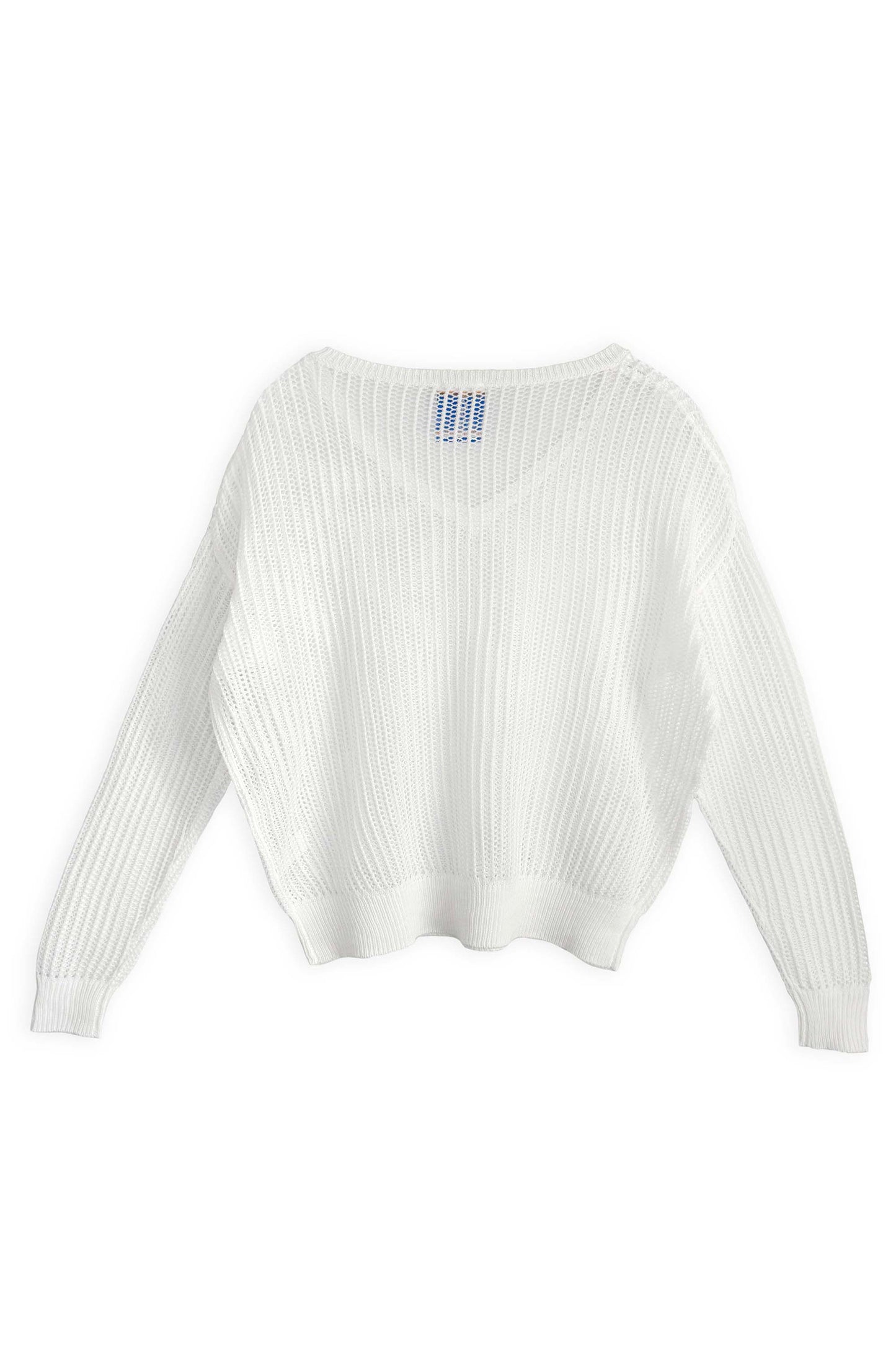 Women's Open Weave Knit Top | White