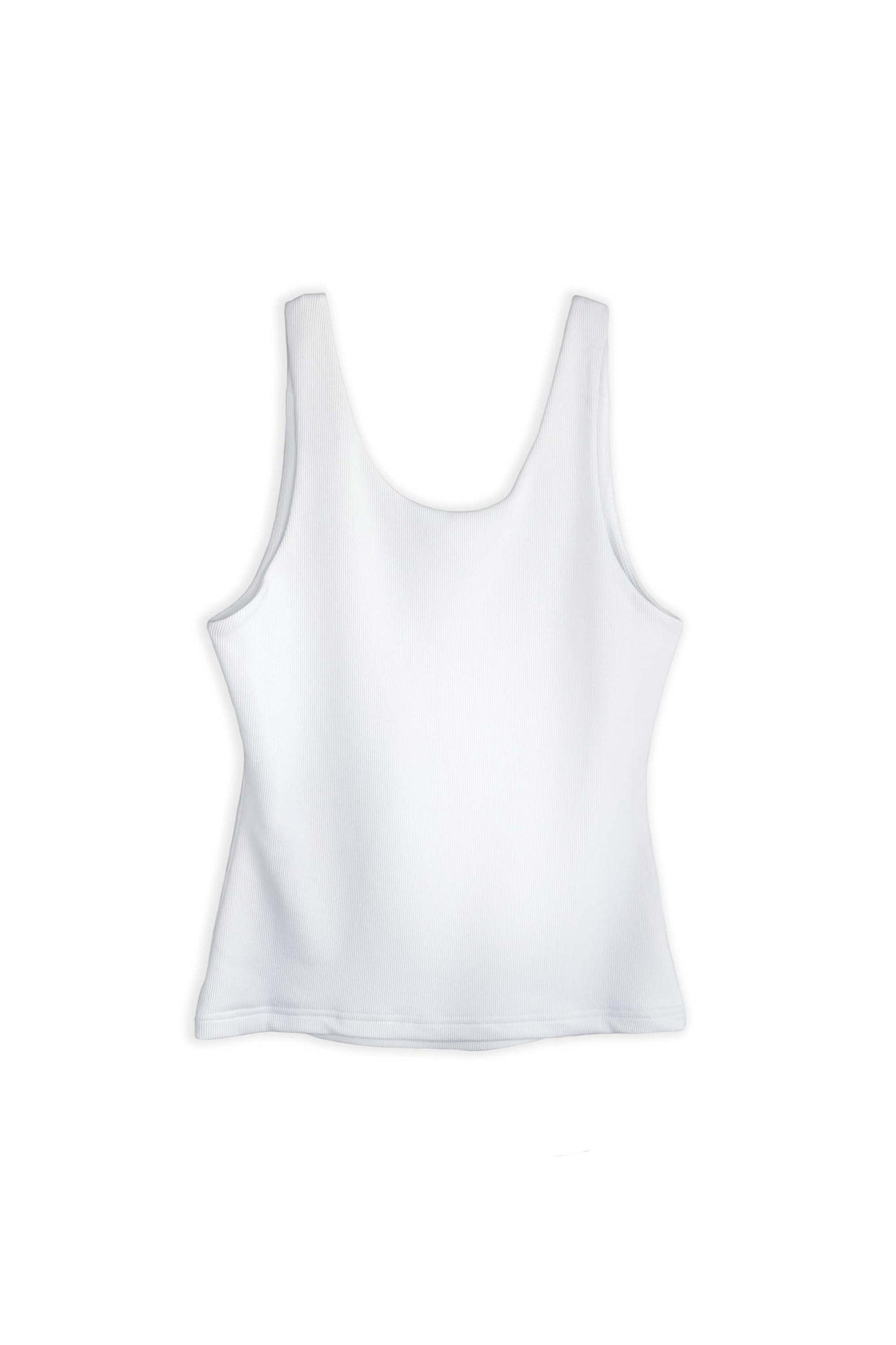 Full Length Ribbed Tank | White
