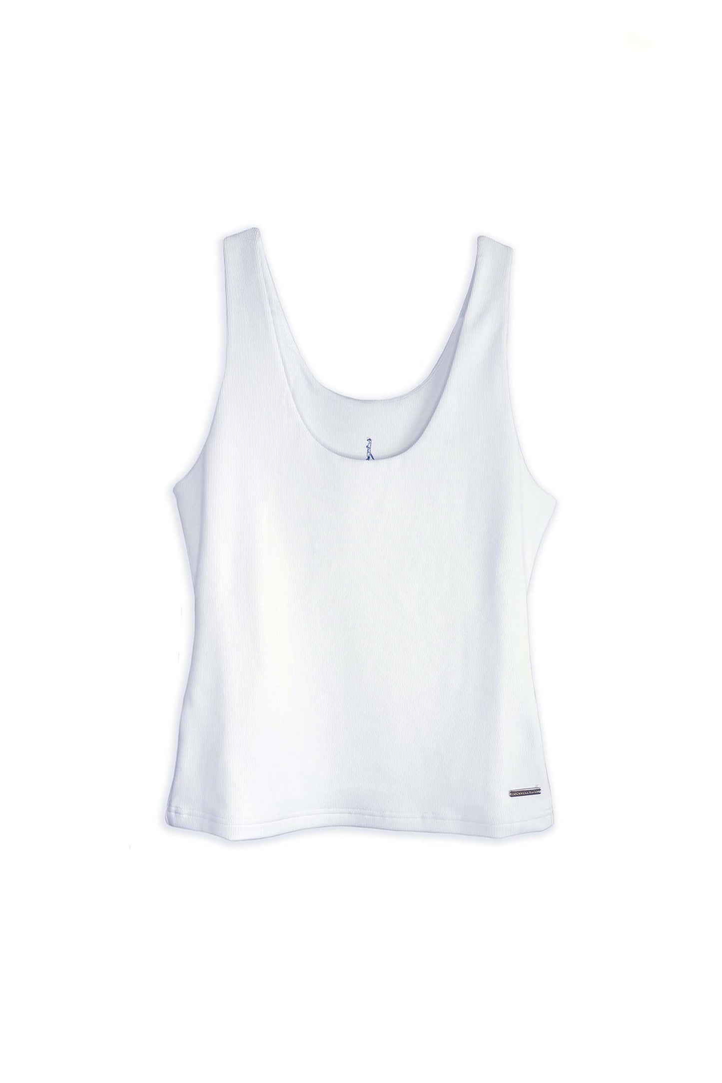 Full Length Ribbed Tank | White