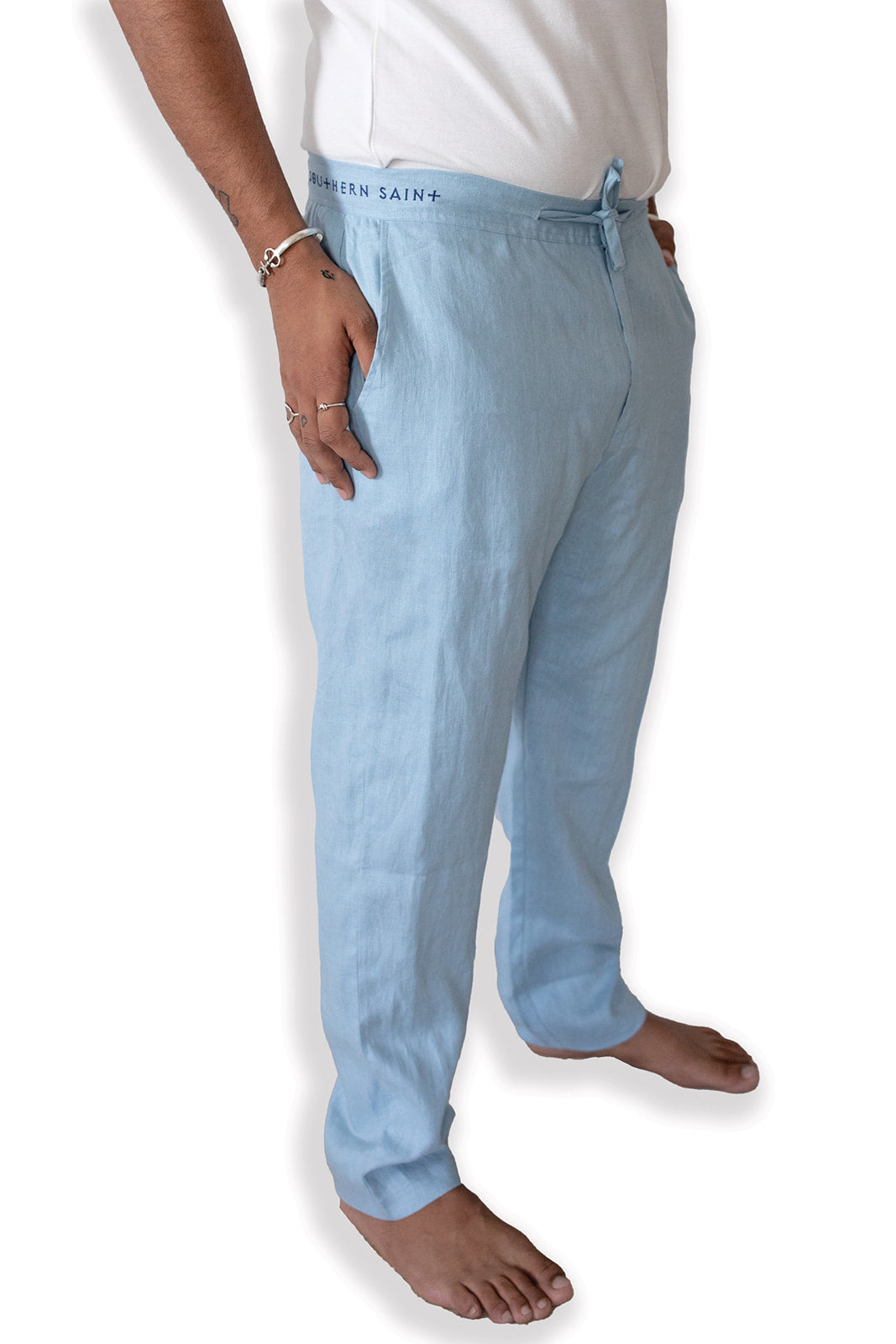 Slim Fit Linen Pant | Chambray