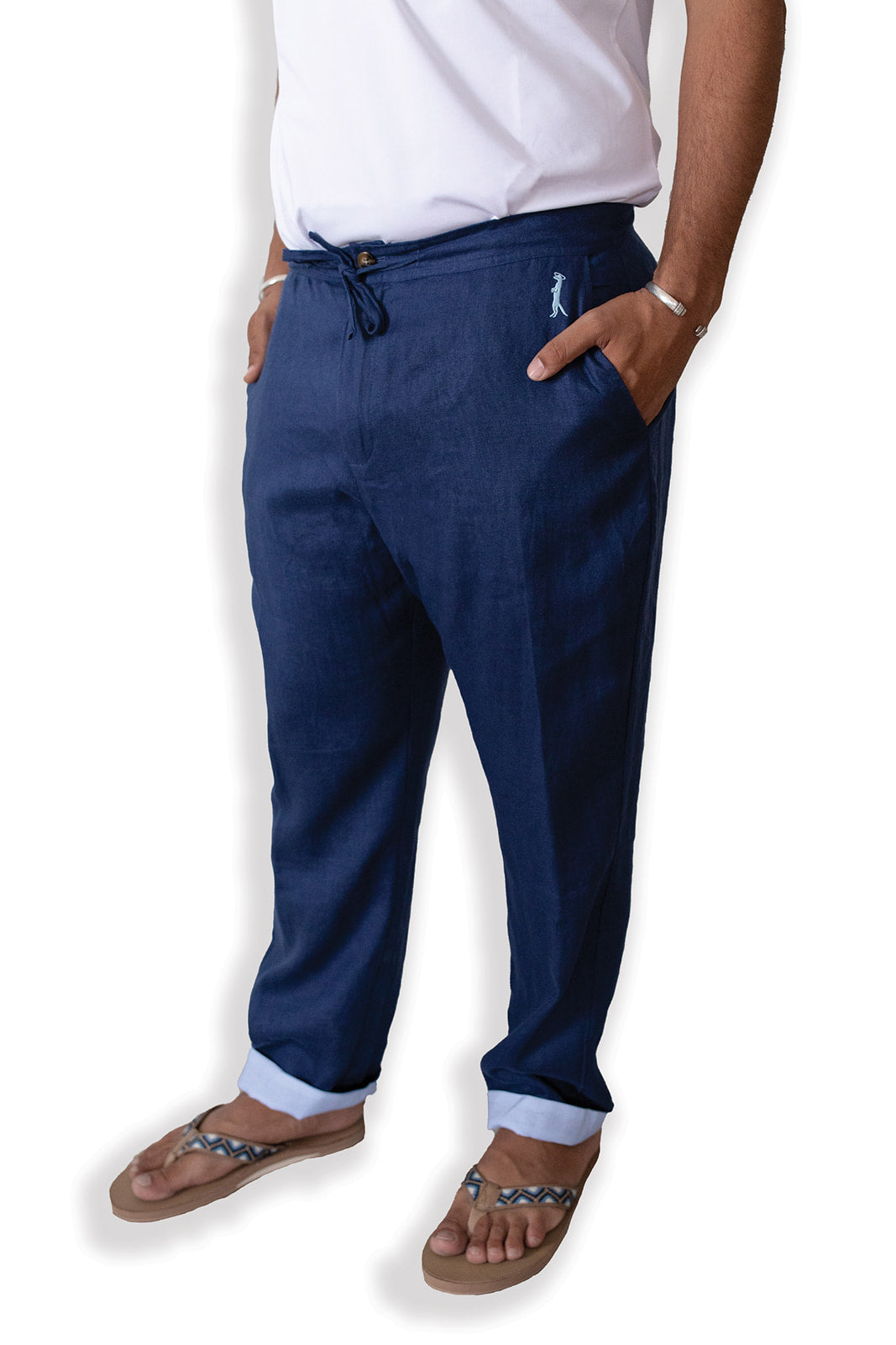 Pantalón con puños de lino | Marina Náutica