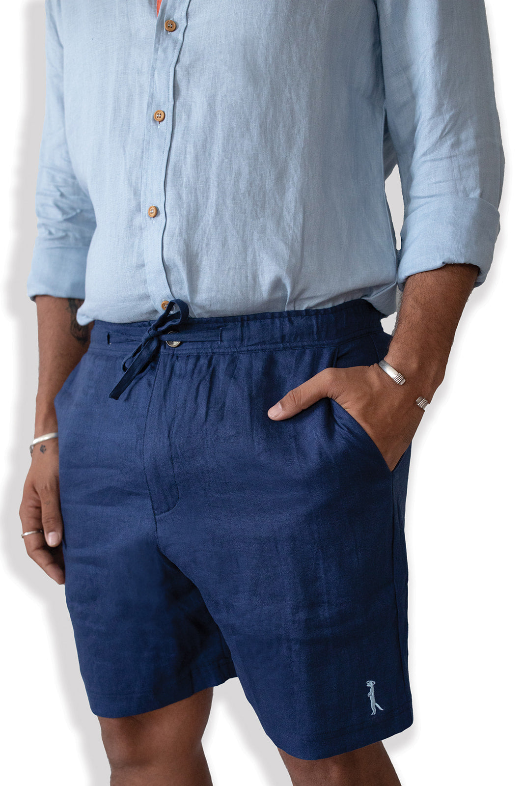 Linen Shorts | Nautical Navy