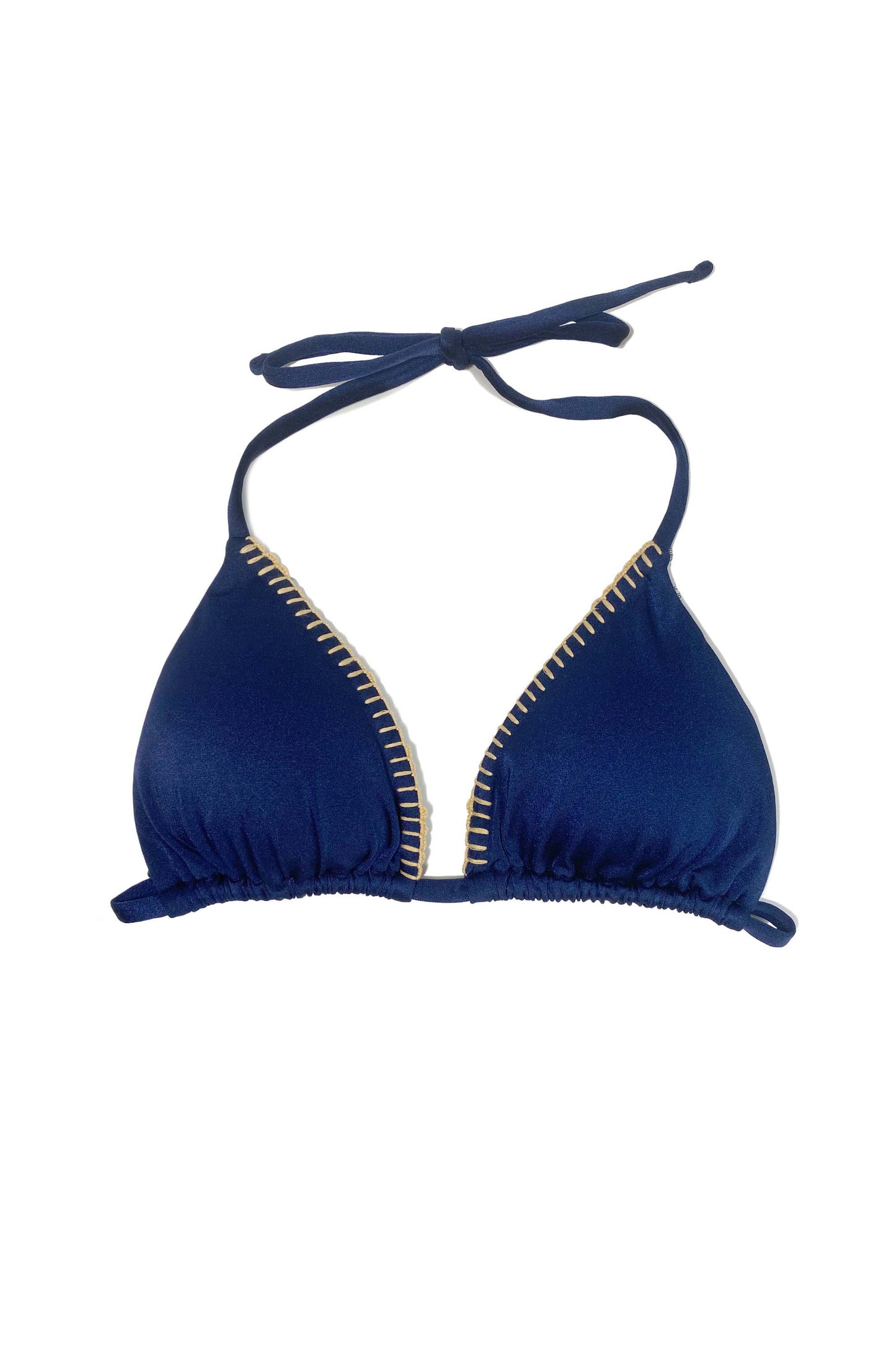 Navy/Gold Crochet Triangle Top