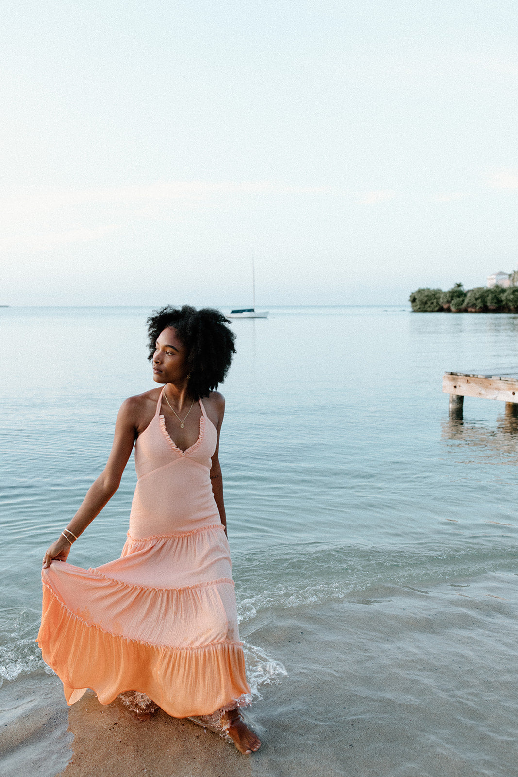 Peach Ruffle Dress
