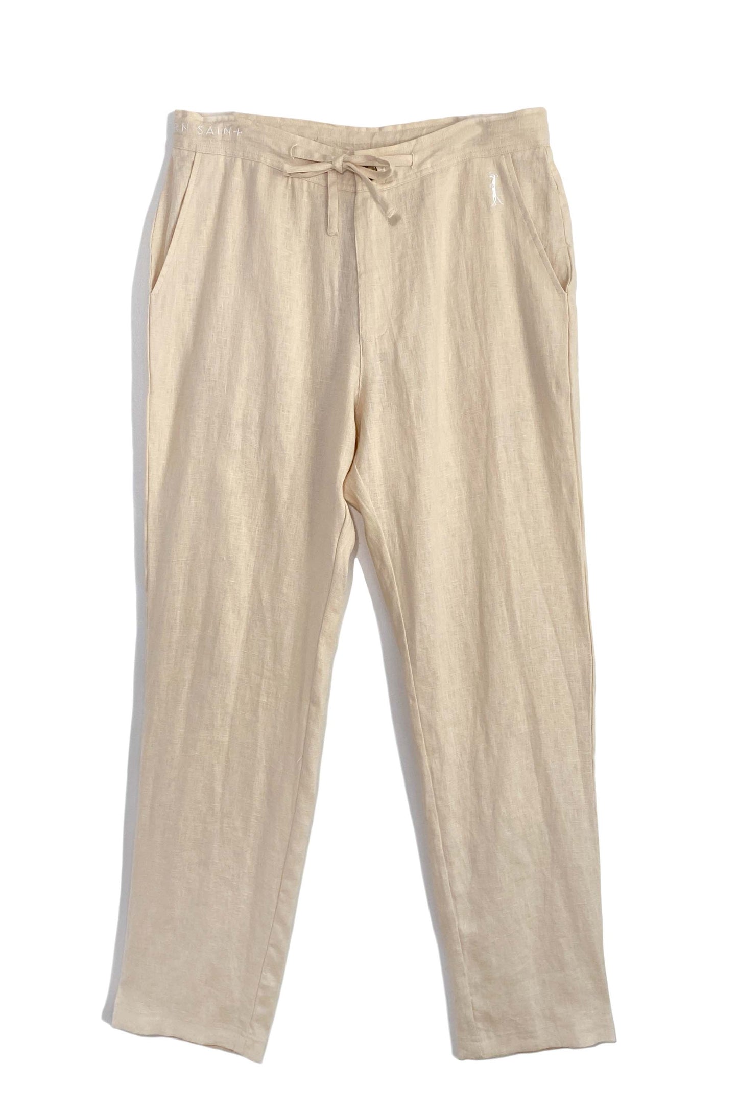 Slim Fit Linen Pant | Coco Cream