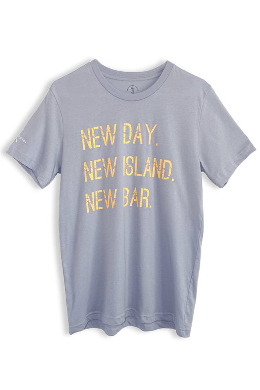 New Day, New Island, New Bar Tee | Chambray