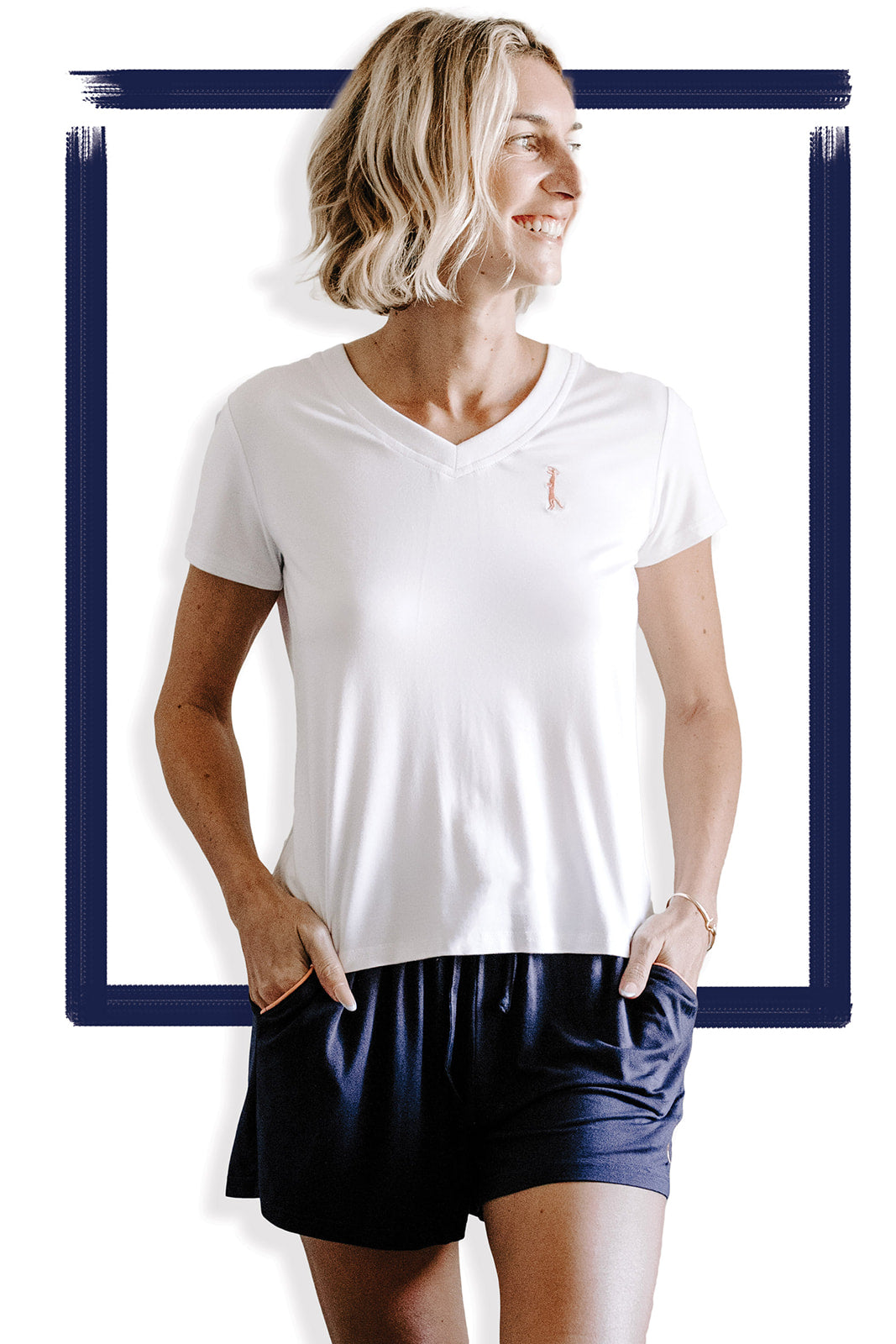 Women's Bamboo V-Neck | White