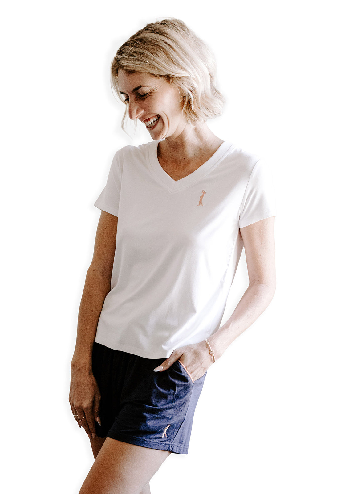 Women's Bamboo V-Neck | White