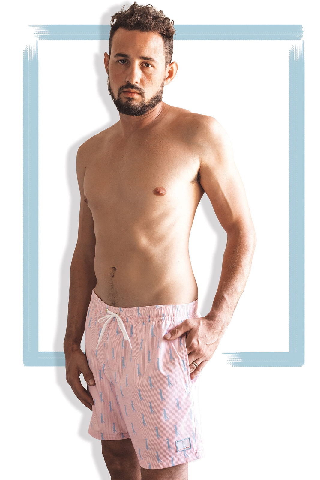 16" Drawstring Volley Swim Trunk | Mongoose Seersucker
