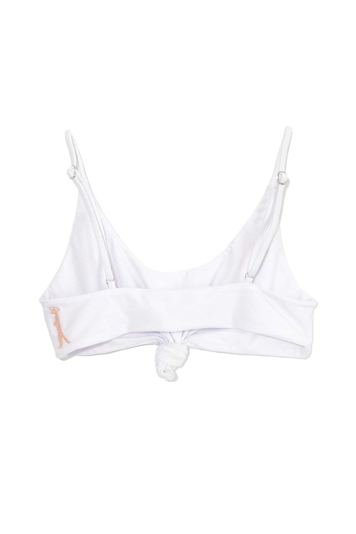 Top de bikini tipo bralette de mangosta blanco