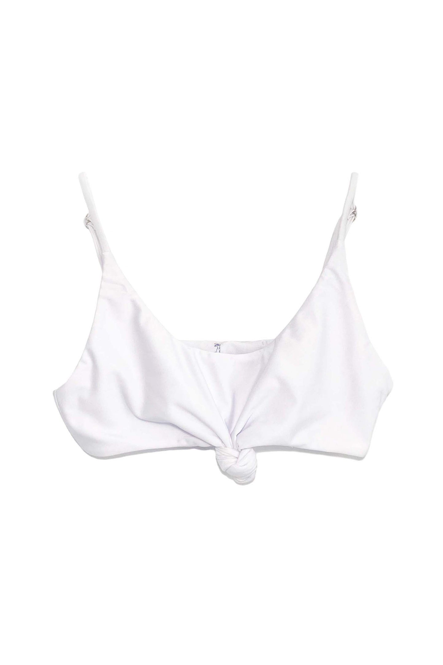 Top de bikini tipo bralette de mangosta blanco