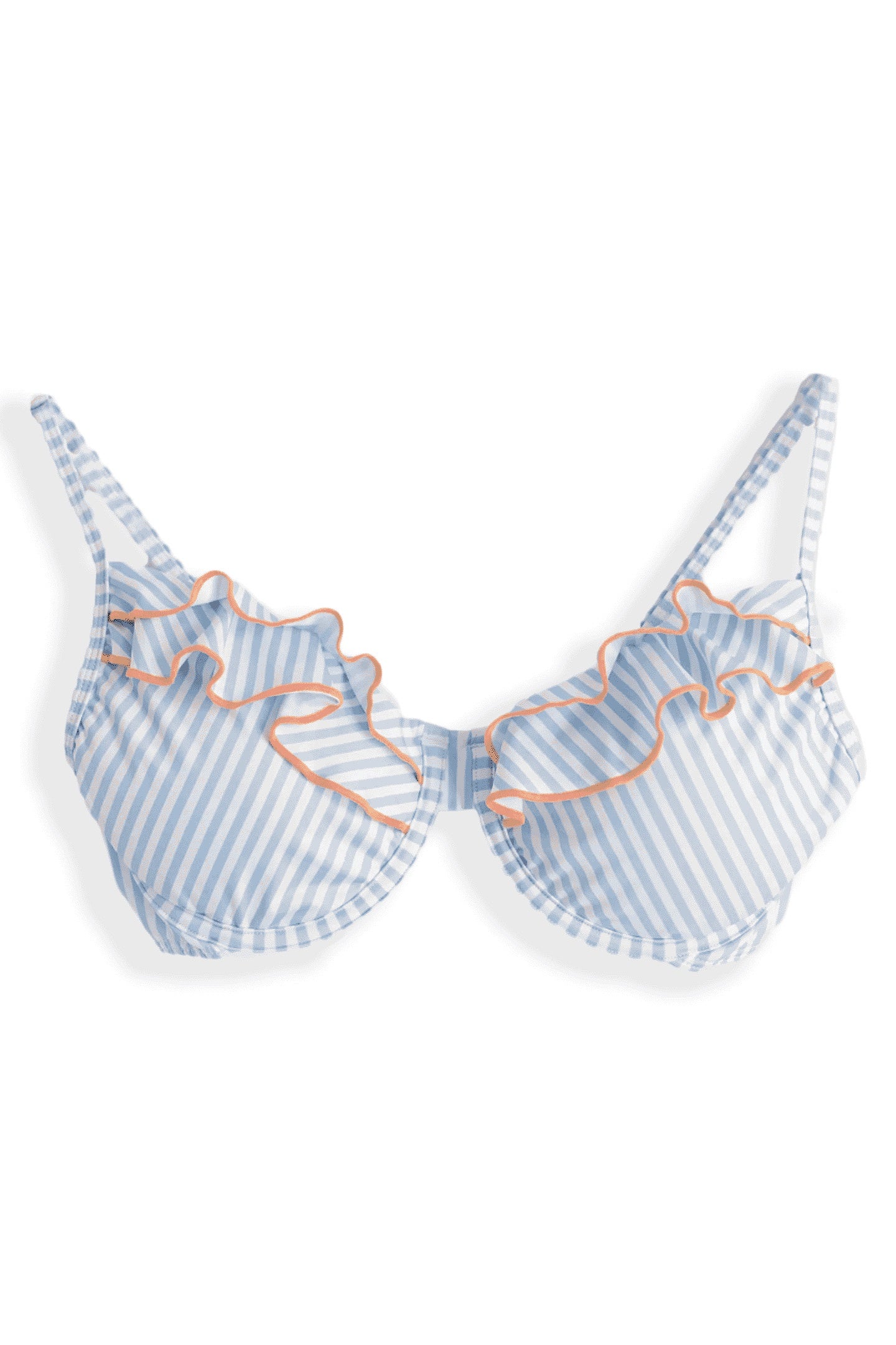 Ruffle Underwire Top | Chambray Seersucker