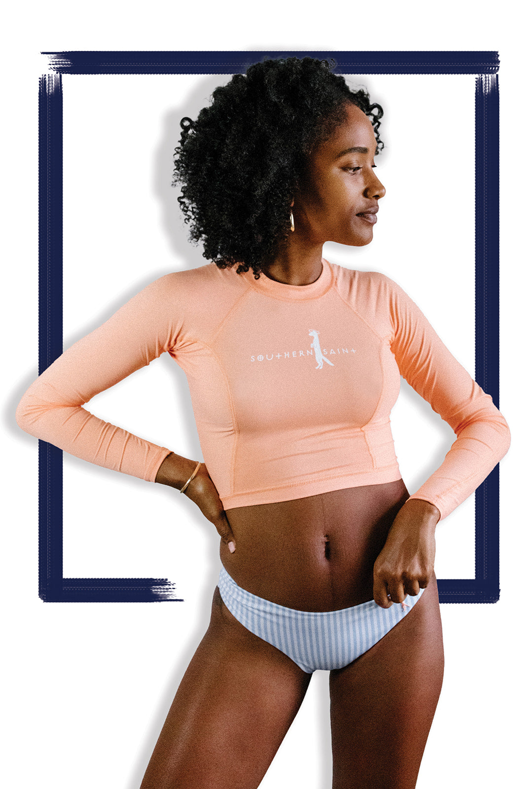 Camisa corta ajustada para el sol para mujer Durazno southernsaint