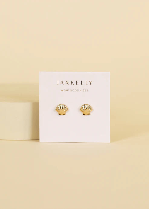 Seashell Gold Studs