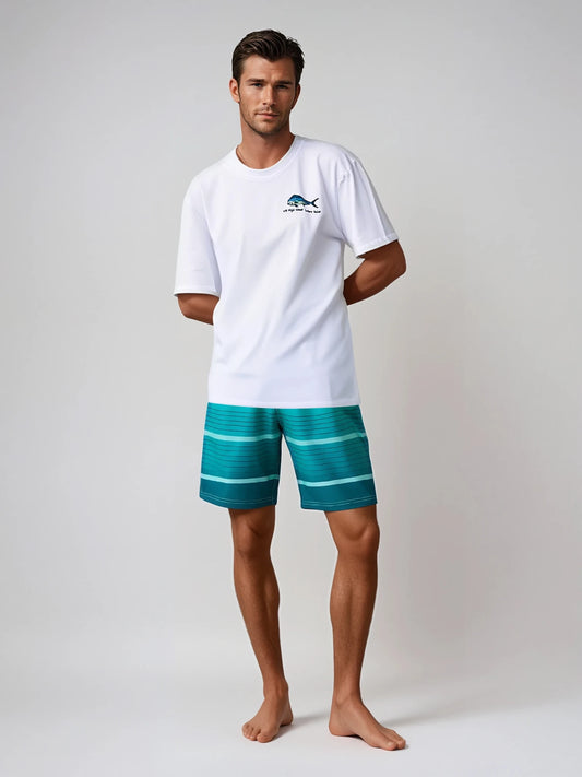 Men's Lace up Boardshort | Ombre Stripe