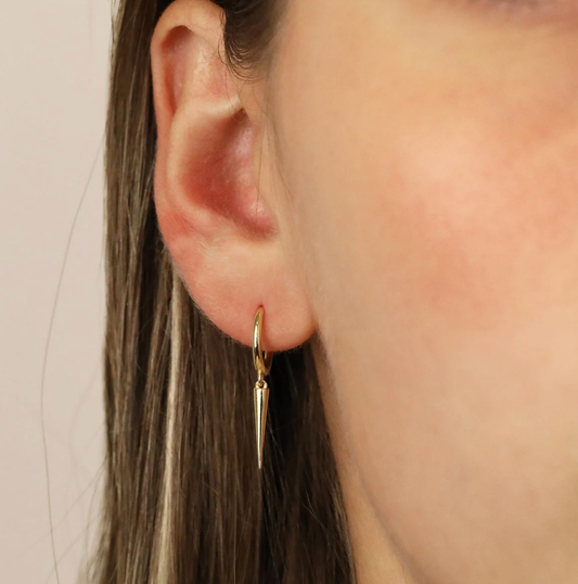Horn Hoop Earring- 925 Hoop