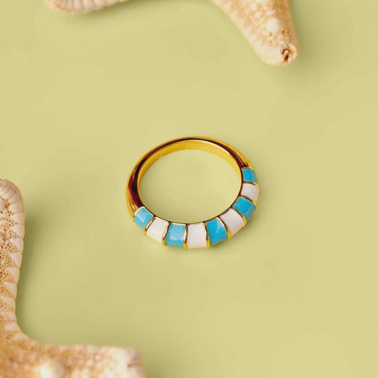 Striped Enamel Ring | Gold