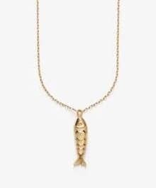 Lure- 14K Gold Steel Articulated Portuguese Fish Necklace : Large