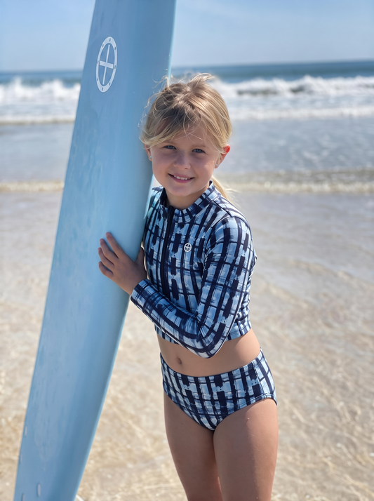 Girls Passage Plaid Rashguard Set