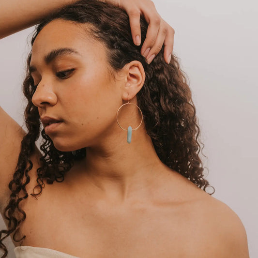 Amazonite Hoops