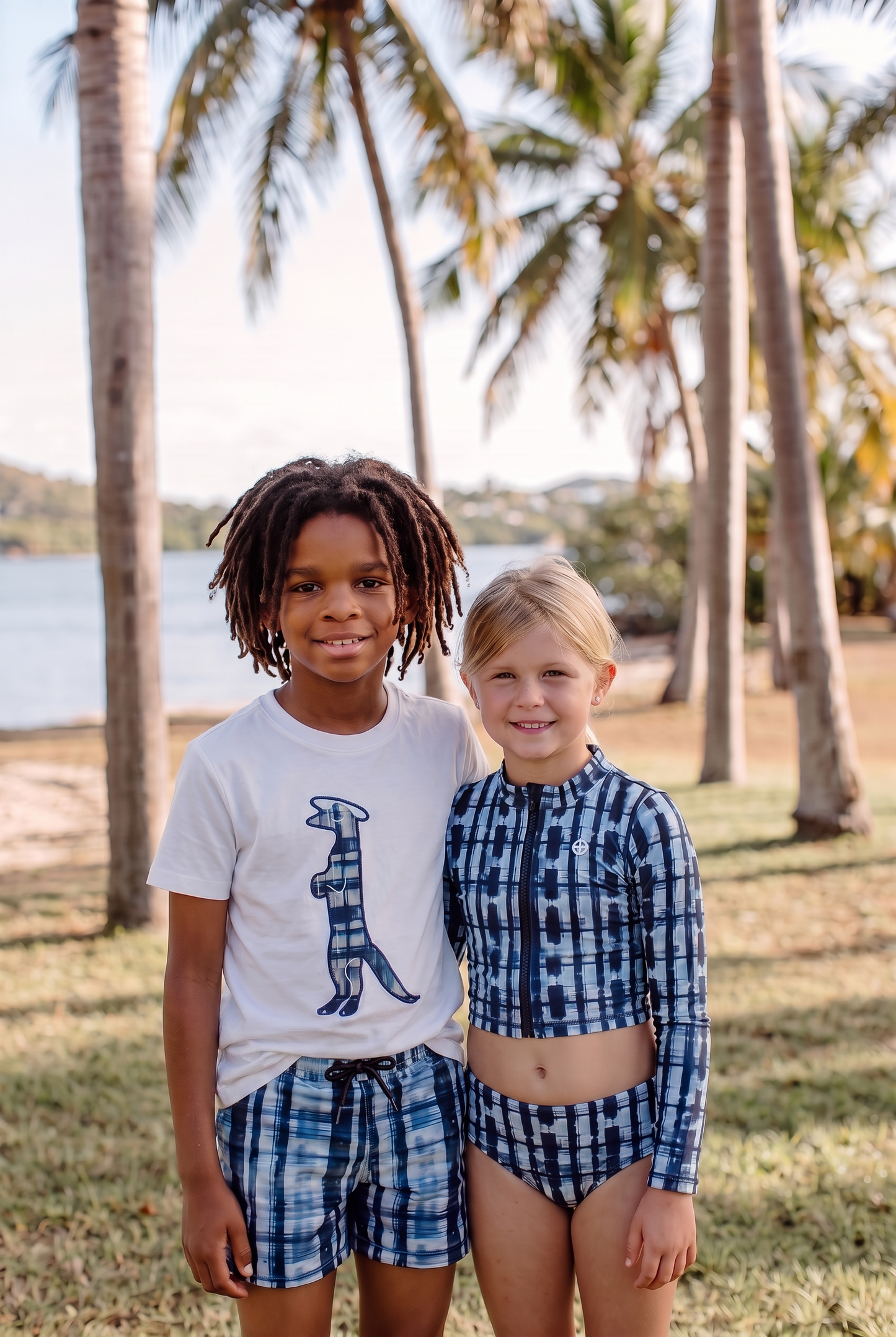 Girls Passage Plaid Rashguard Set